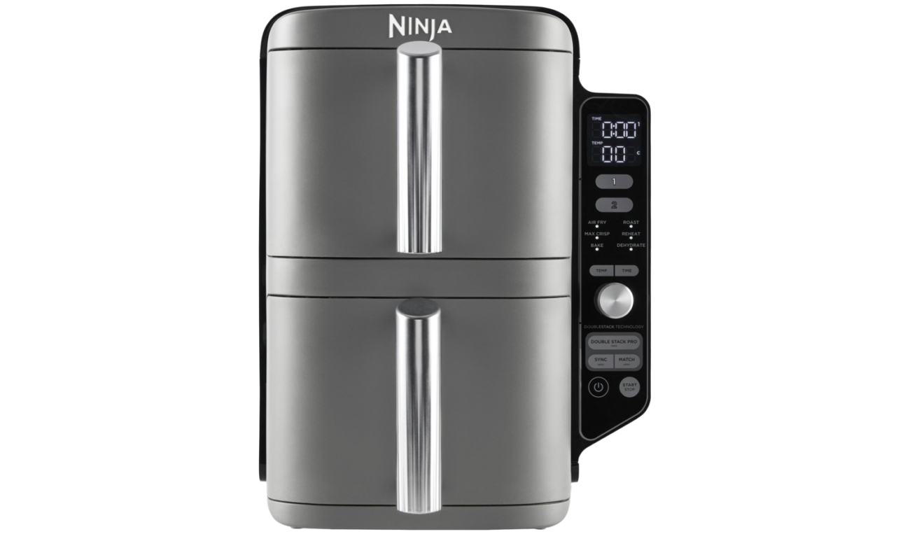 Ninja Double Stack XL SL400UK 9.5L Air Fryer - Grey | Stacked Dual-Drawer for Effortless Cooking