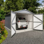 YardMaster 10 x 17ft Premium Metal Grey Shed - Secure Garage & Garden Storage