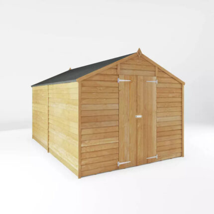 Mercia 12 x 8ft Premium Wooden Overlap Apex Shed - Secure & Spacious Garden Storage