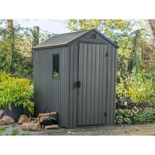 Keter Darwin 6 x 4ft Grey Garden Shed - Durable, Low-Maintenance Outdoor Storage